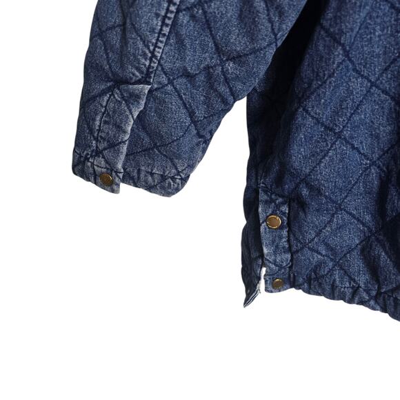 Vintage Lauren Ralph Lauren Quilted Denim Barn Jacket Equestrian Hunt Lining 3x - Picture 6 of 10